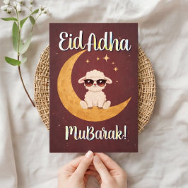 Eid Al Adha Mubarak Funny Sheep Greeting Card Kaart