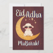 Eid Al Adha Mubarak Funny Sheep Greeting Card  Kaart (Voorkant)