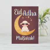 Eid Al Adha Mubarak Funny Sheep Greeting Card  Kaart (Staand voorkant)