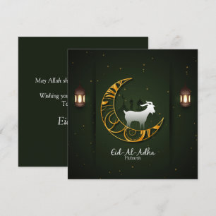 Eid Al Adha Mubarak Gouden Halve Maan Geit Islamit Feestdagenkaart