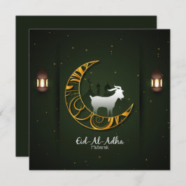 Eid Al Adha Mubarak Gouden Halvemaan Geit Islamiti Feestdagenkaart