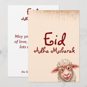 Eid Al Adha Mubarak Grappige Schaap Wenskaart Kaart