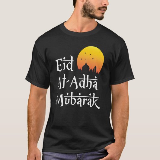 Eid Al Adha Mubarak Islamic Apparel For Muslim Men T-shirt (Voorkant)