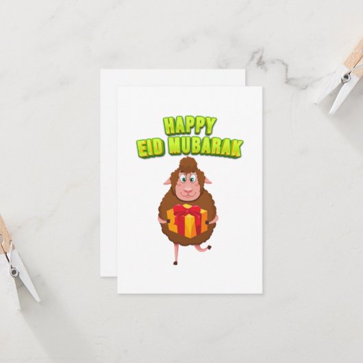 Eid Al Adha Mubarak Kaart (Voorkant / Achterkant in situ)