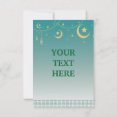 Eid Al-Adha Mubarak Kaart in Blue en Ka'bah Afbeel (Achterkant)