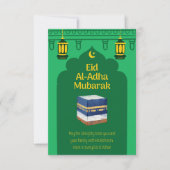 Eid Al-Adha Mubarak Kaart in het Groen en Ka'bah A (Voorkant)