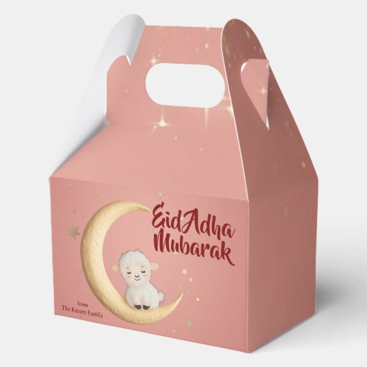 Eid Al Adha Mubarak  Modern Roze Bedankdoosjes (Voorkant)