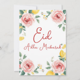 Eid Al Adha Mubarak Moderne Bloemrijke Wenskaart Kaart