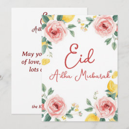 Eid Al Adha Mubarak Moderne Bloemrijke Wenskaart Kaart