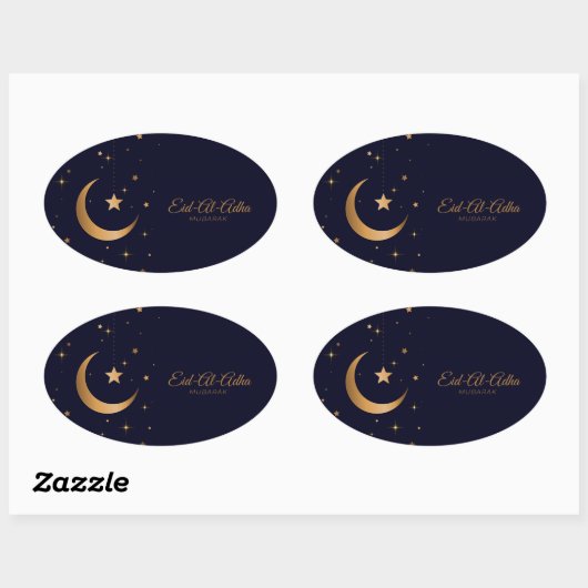 Eid-Al-Adha Mubarak Ovale Sticker (Vel)