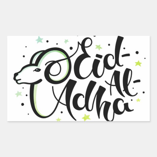 Eid al-adha mubarak rechthoekige sticker (Voorkant)