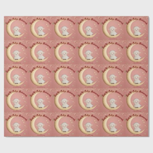 Eid Al-Adha Mubarak Roze Cadeaupapier (Vlak)