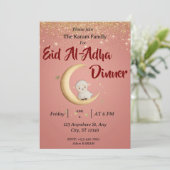 Eid Al Adha Mubarak Roze Modern Kaart (Staand voorkant)
