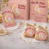 Eid Al-Adha Mubarak Roze Ronde Sticker