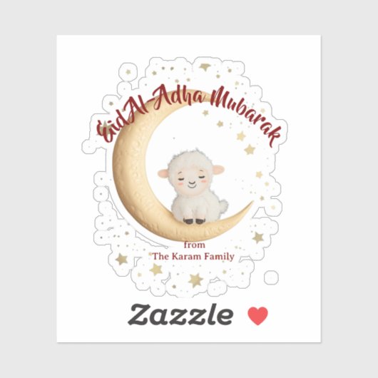 Eid Al-Adha Mubarak Roze Sticker (Vel)