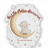 Eid Al-Adha Mubarak Roze Sticker (Voorkant)