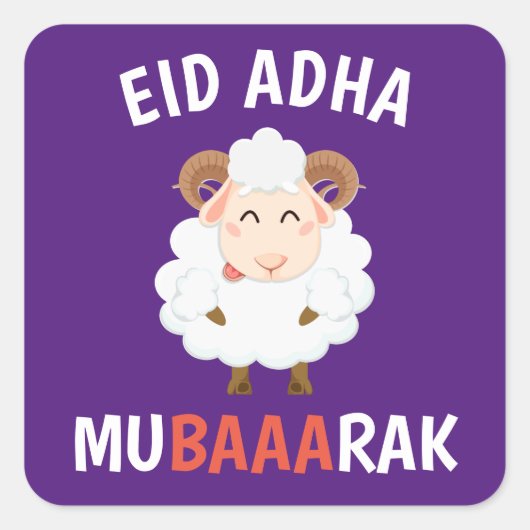Eid Al Adha Mubarak voor moslims Vierkante Sticker (Voorkant)