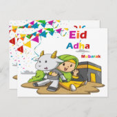 Eid Al-Adha Mubarak Wenskaart Feestdagenkaart (Voorkant / Achterkant)