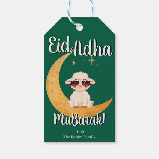 Eid Al Adha Personalized Eid Mubarak Muslim Gift  Cadeaulabel (Voorkant)