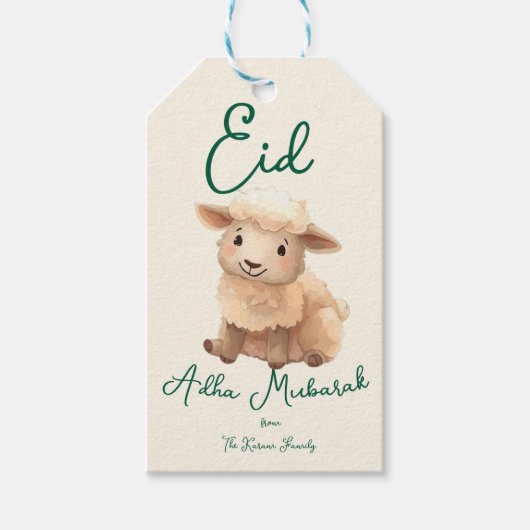 Eid Al Adha Personalized Eid Mubarak Muslim Gift  Cadeaulabel (Voorkant)