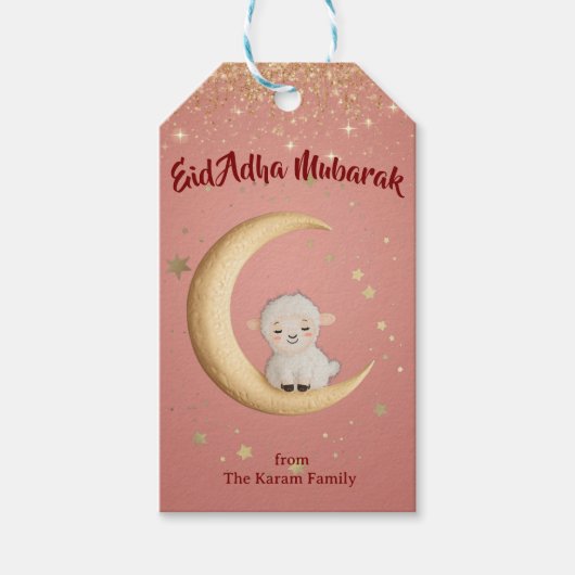Eid Al Adha Personalized Eid Mubarak Muslim Gift  Cadeaulabel (Voorkant)