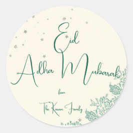 Eid Al Adha Personalized Eid Mubarak Ronde Sticker
