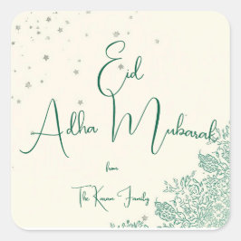 Eid Al Adha Personalized Eid Mubarak Vierkante Sticker