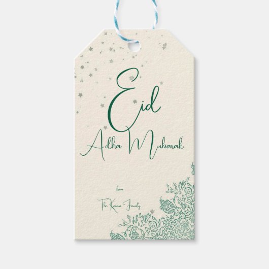 Eid Al Adha Persoonlijke Eid Mubarak Moslim Cadeaulabel (Voorkant)