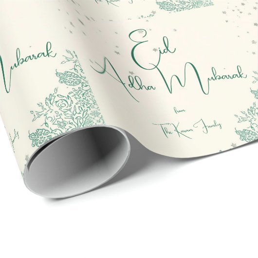 Eid  Al Adha Sage Green Dinner  Cadeaupapier (Rol Hoek)