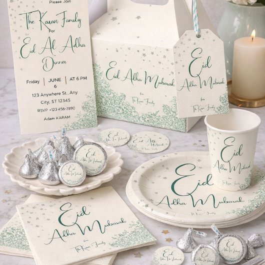 Eid Al Adha Sage Groene Diner Kaart