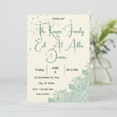 Eid Al Adha Salie Groene Diner Kaart (Staand voorkant)