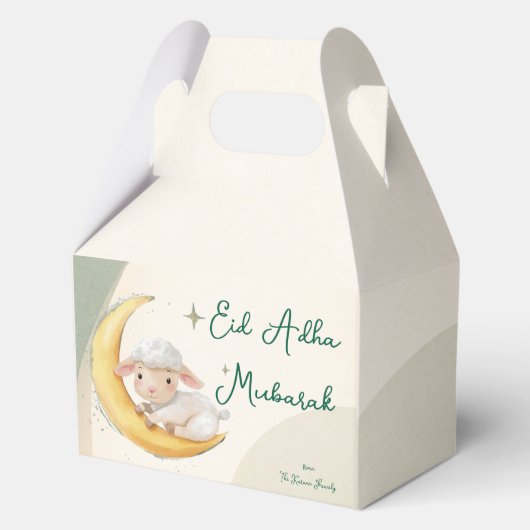 Eid Al Adha Stof Groen Kinder Behandeling Bedankdoosjes (Voorkant)