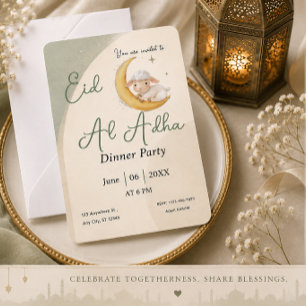 Eid Al Adha stoffig groene schaap dinerfeest Kaart