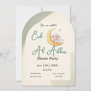 Eid Al Adha stoffig groene schaap dinerfeest Kaart