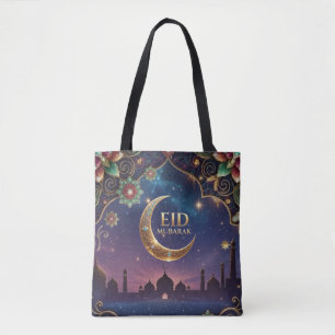 Eid Al Adha viering Gouden Maan Sterren Tote Bag