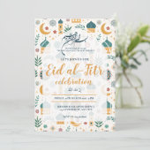 Eid Al Fitr Celebration Eid Mubarak Party Editable Kaart (Staand voorkant)