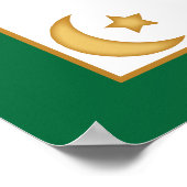 Eid al Fitr Eid Mubarak Green Gold Moon Stars Poster (Hoek)