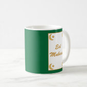 Eid al Fitr Eid Mubarak Groene Gouden Maan Koffiemok (Voorkant rechts)