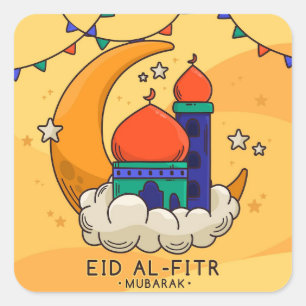Eid Al-Fitr Greeting Vierkante Sticker