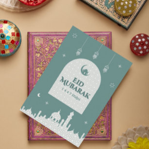 Eid al-Fitr Mubarak 1447H   Modern islamitisch des Bedankkaart