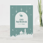 Eid al-Fitr Mubarak 1447H | Modern islamitisch des Bedankkaart (Voorkant)