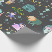 Eid Al-Fitr Mubarak Dark Grey Wrapping Paper Cadeaupapier (Hoek)