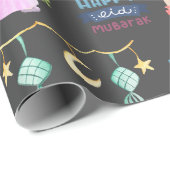 Eid Al-Fitr Mubarak Dark Grey Wrapping Paper Cadeaupapier (Rol Hoek)