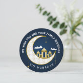 Eid Al-Fitr Mubarak Groet Cirkel Feestdagenkaart (Staand voorkant)