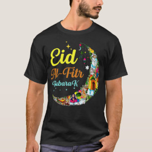 Eid Al Fitr Mubarak Happy Eid Crescent Moon Eid Pr T-shirt