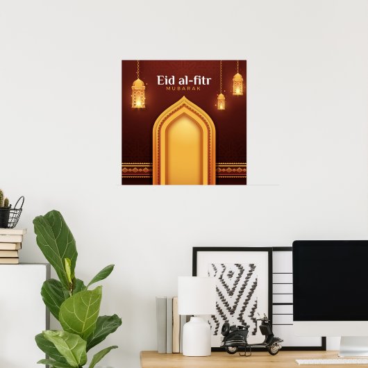 Eid Al-Fitr Mubarak Poster (Thuiskantoor)