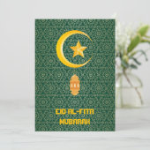 Eid al Fitr Mubarak Ramadan Kareem Maan Ster (Staand voorkant)