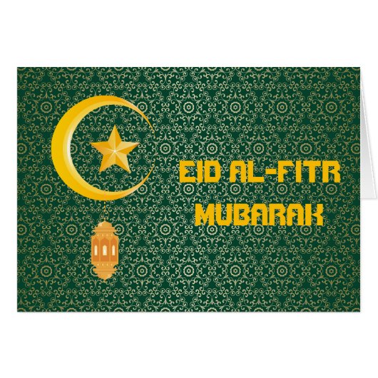Eid al Fitr Mubarak Ramadan Kareem Moon Star (Voorkant Horizontaal)