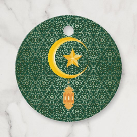 Eid al Fitr Mubarak Ramadan Kareem Moon Star Bedankjes Labels (Voorkant)