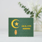 Eid al Fitr Mubarak Ramadan Kareem Moon Star Briefkaart (Staand voorkant)